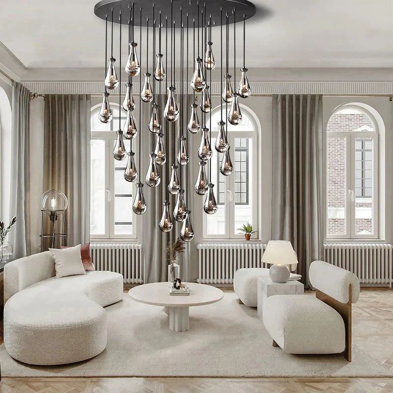 Raindrop Round Chandelier 60"