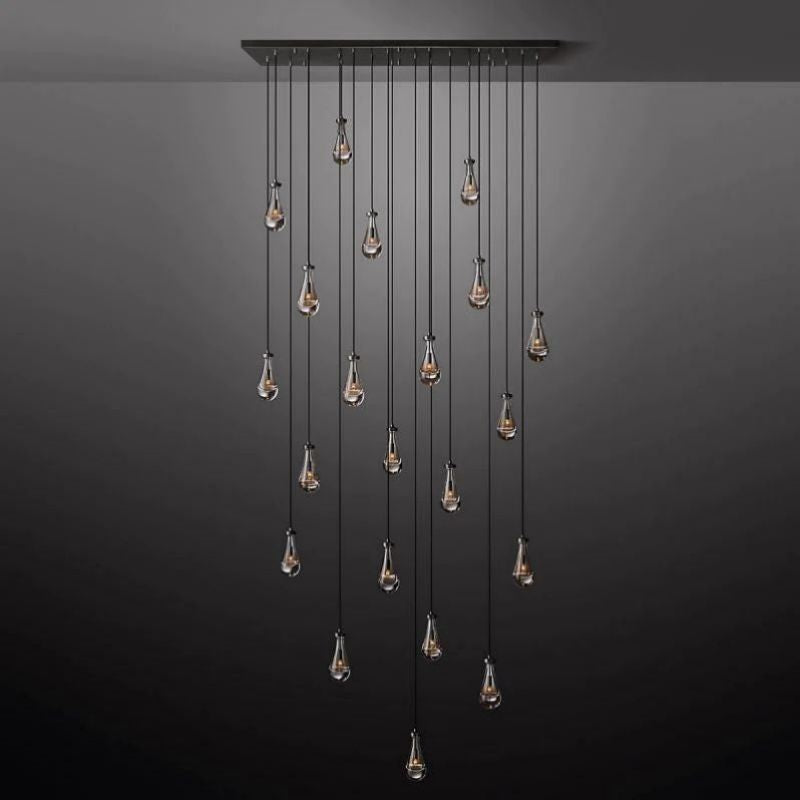 Raindrop Rectangular Chandelier 72"