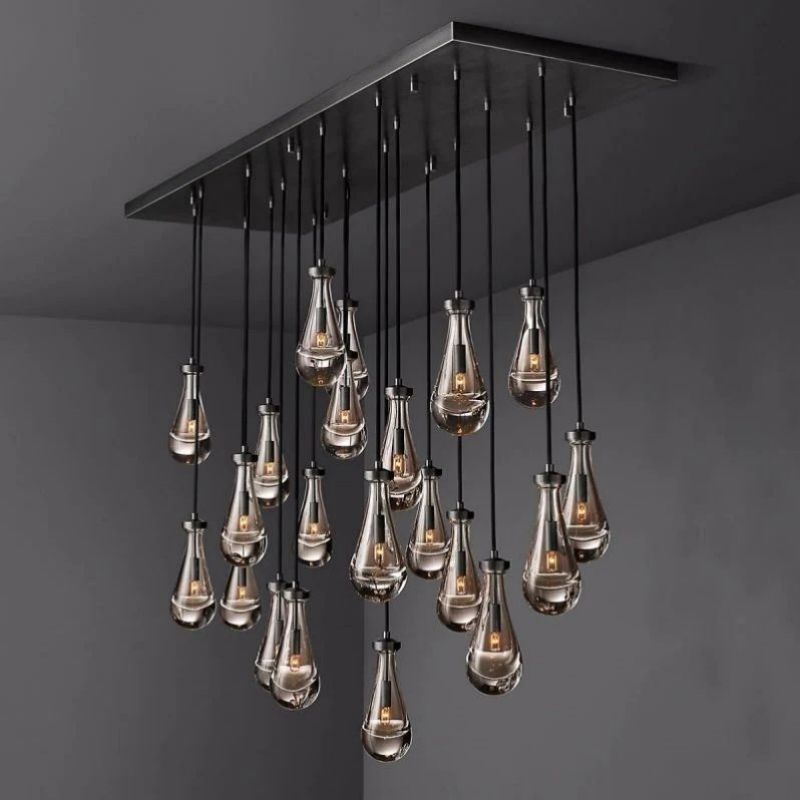 Raindrop Rectangular Chandelier 72"