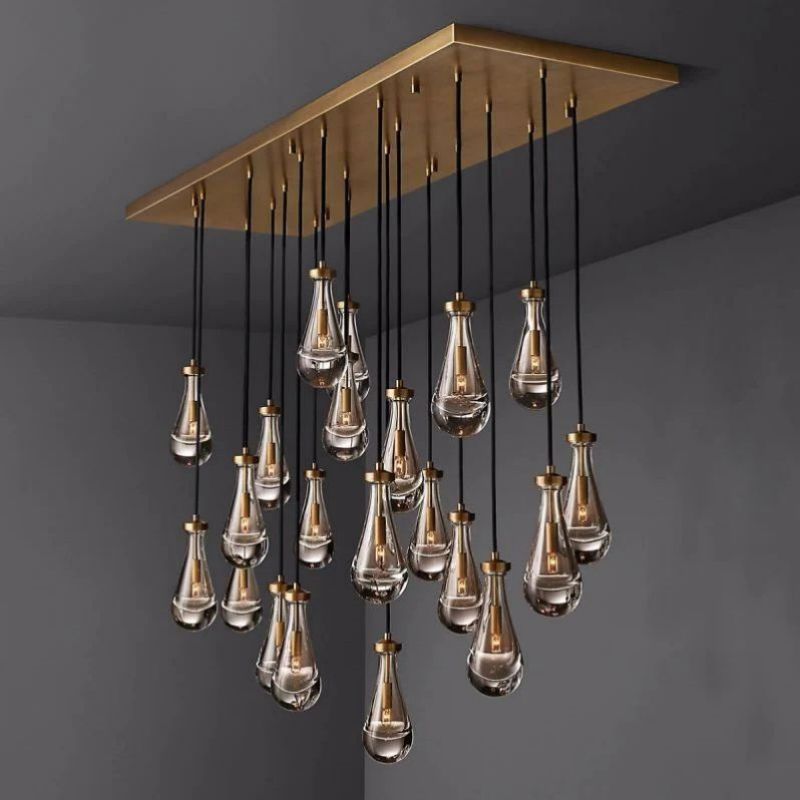 Raindrop Rectangular Chandelier 72"