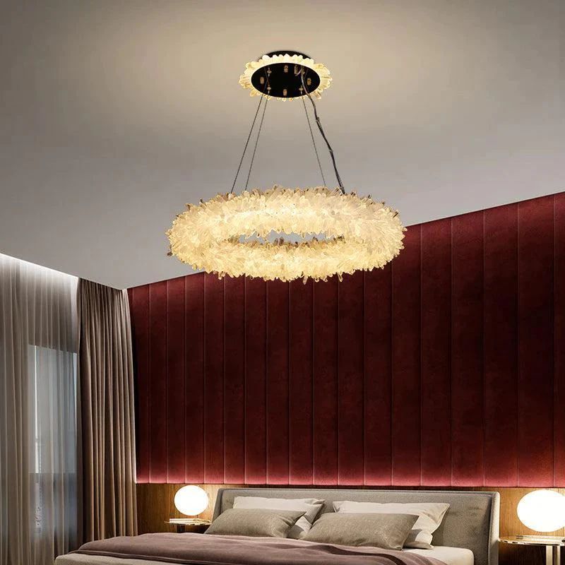 Rock Crystal Halo Modern Chandelier