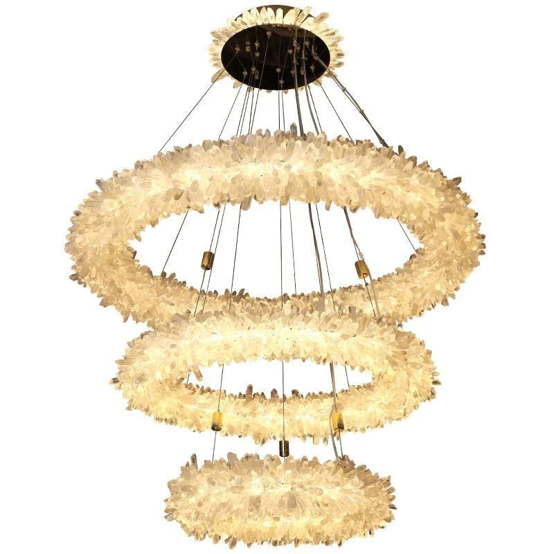 Rock Crystal Halo Modern Chandelier