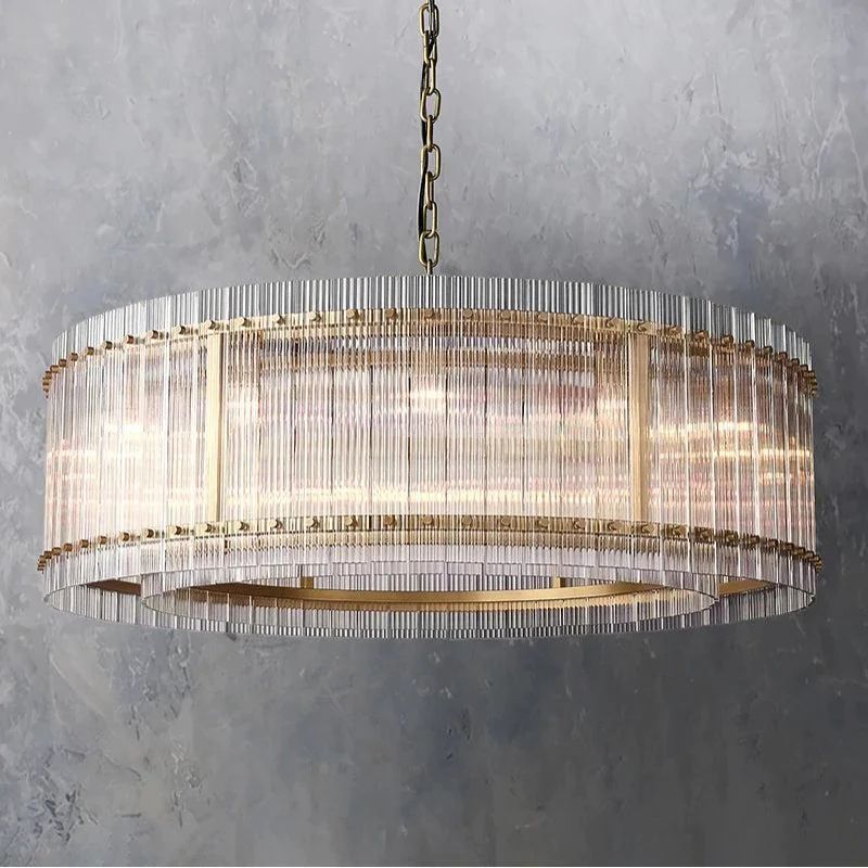 Glass Modern Round Chandelier 48"，Modern Round Ceiling Light | Homevator