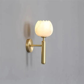 Luminous Tulip Alabaster Wall Sconce For Bedroom