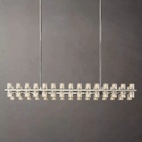 Wine-Glass Rectangular Chandelier, Modern Luxury Crystal Ceiling Light 54" | Homevator