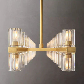 Wine-Glass Rectangular Chandelier, Modern Luxury Crystal Ceiling Light 54" | Homevator