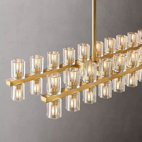 Wine-Glass Rectangular Chandelier, Modern Luxury Crystal Ceiling Light 54" | Homevator