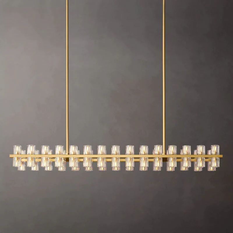 Wine-Glass Rectangular Chandelier, Modern Luxury Crystal Ceiling Light 54" | Homevator