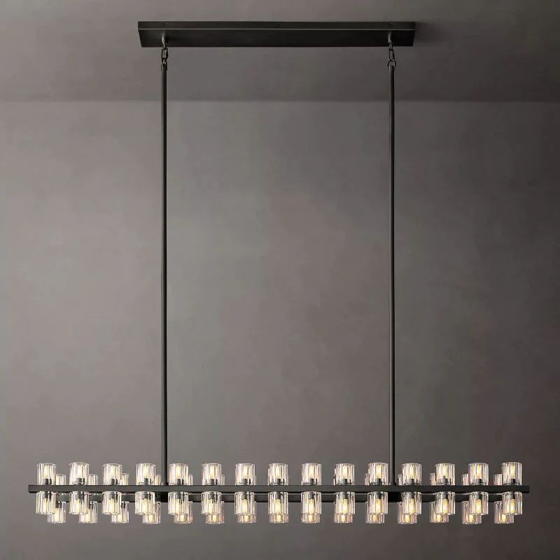 Wine-Glass Rectangular Chandelier, Modern Luxury Crystal Ceiling Light 54" | Homevator