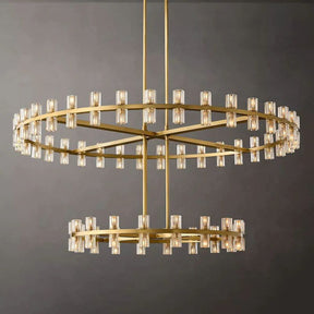 Wine-Glass 2-Tier Modern Round Crystal Chandelier for Living Room 60" | Homevator