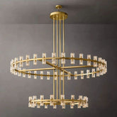 Wine-Glass 2-Tier Modern Round Crystal Chandelier for Living Room 60" | Homevator