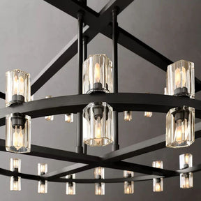 Wine-Glass 2-Tier Modern Round Crystal Chandelier for Living Room 60" | Homevator