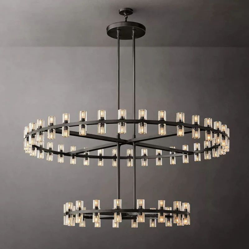 Akio Wine-Glass Round 2-Tier Chandelier 60"