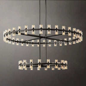 Wine-Glass 2-Tier Modern Round Crystal Chandelier for Living Room 60" | Homevator