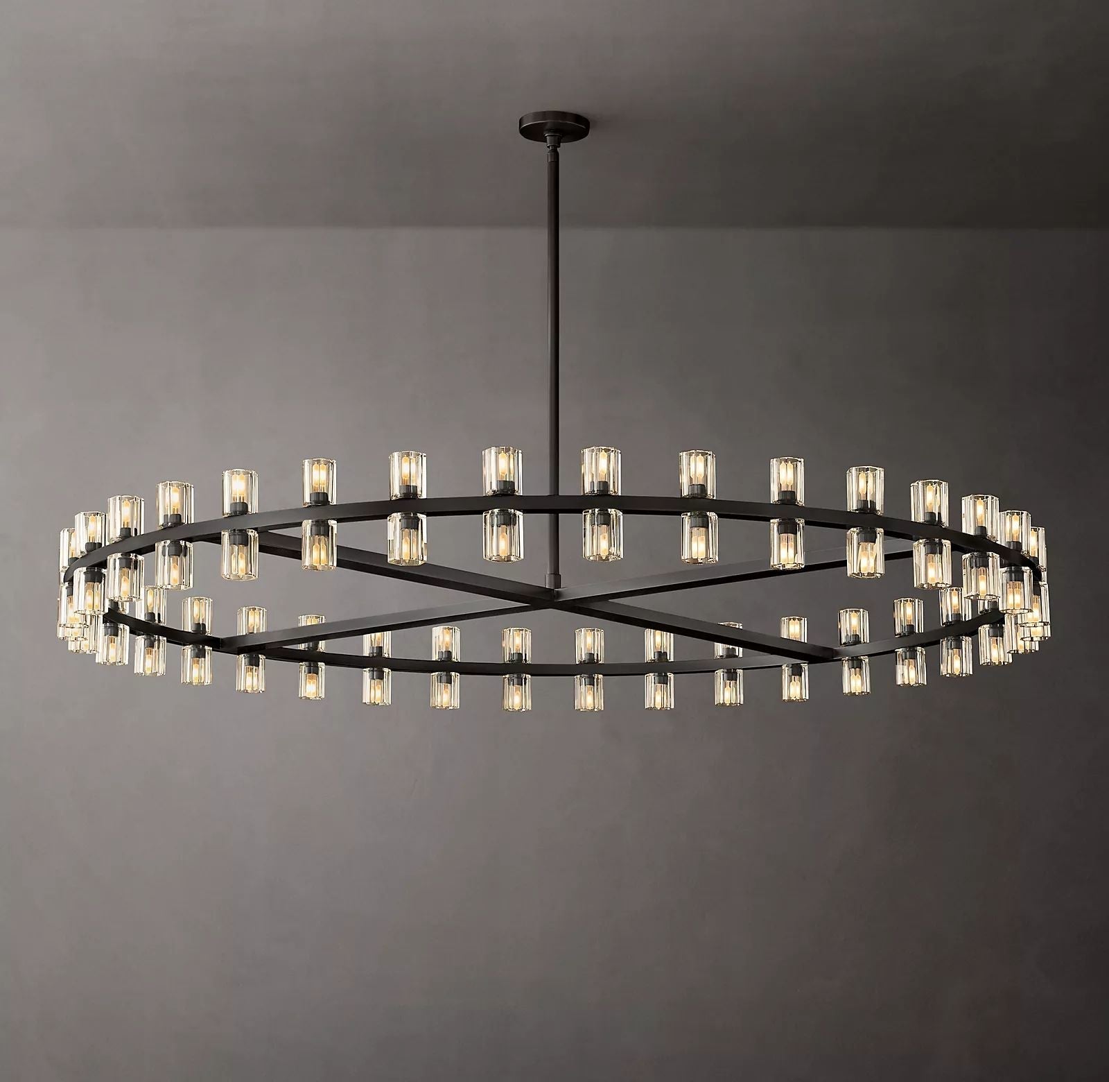 Wine-Glass Modern Round Crystal Chandelier for Living Room 60" | Homevator