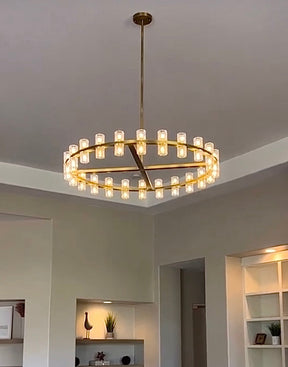 Wine-Glass Modern Round Crystal Chandelier for Living Room 48" | Homevator