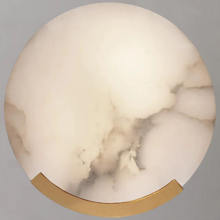 Natural Alabaster Round Wall Sconce