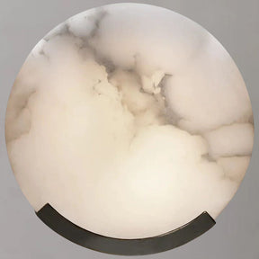 Natural Alabaster Round Wall Sconce